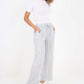 Italian Plain Linen Palazzo Trouser