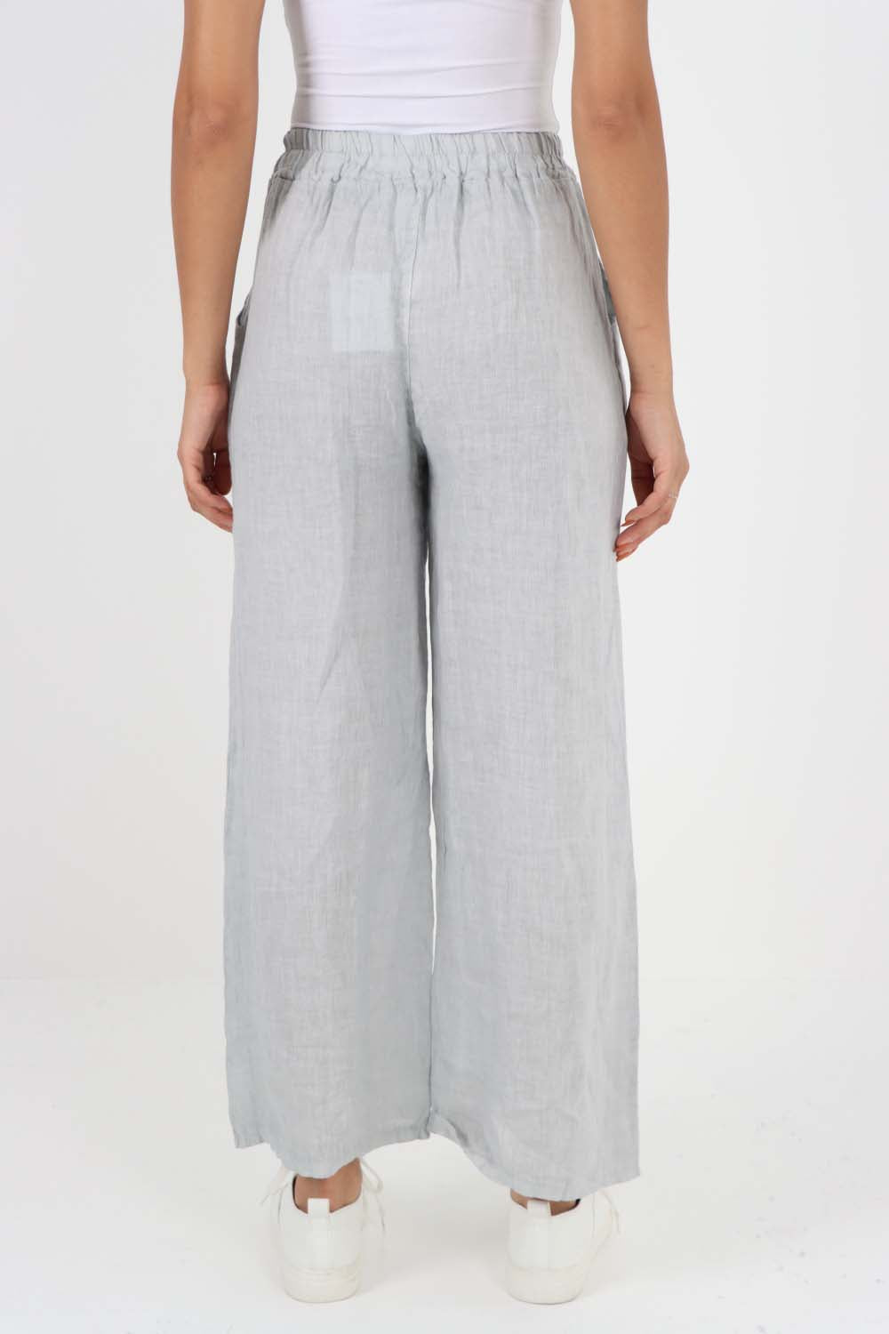 Italian Plain Linen Palazzo Trouser