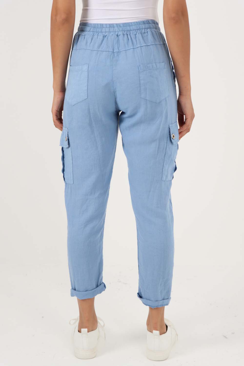 Italian Full Length Linen Cargo Pants