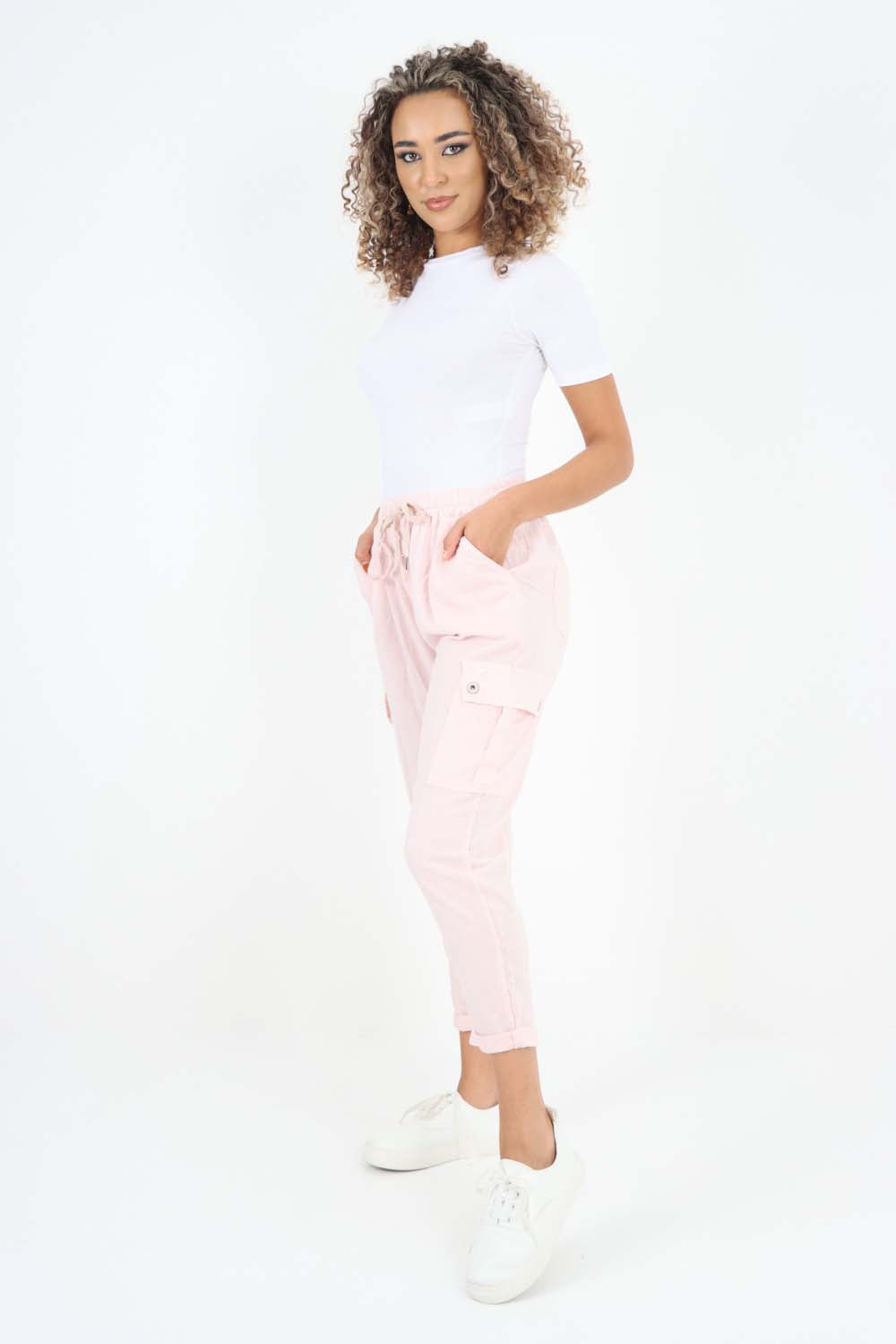 Italian Full Length Linen Cargo Pants