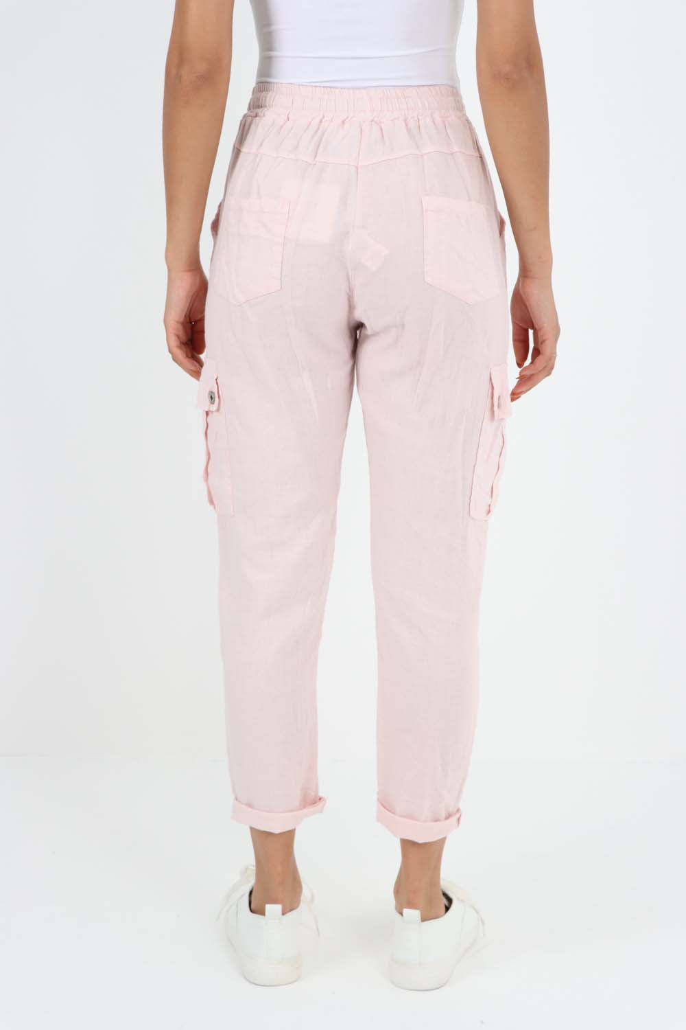 Italian Full Length Linen Cargo Pants