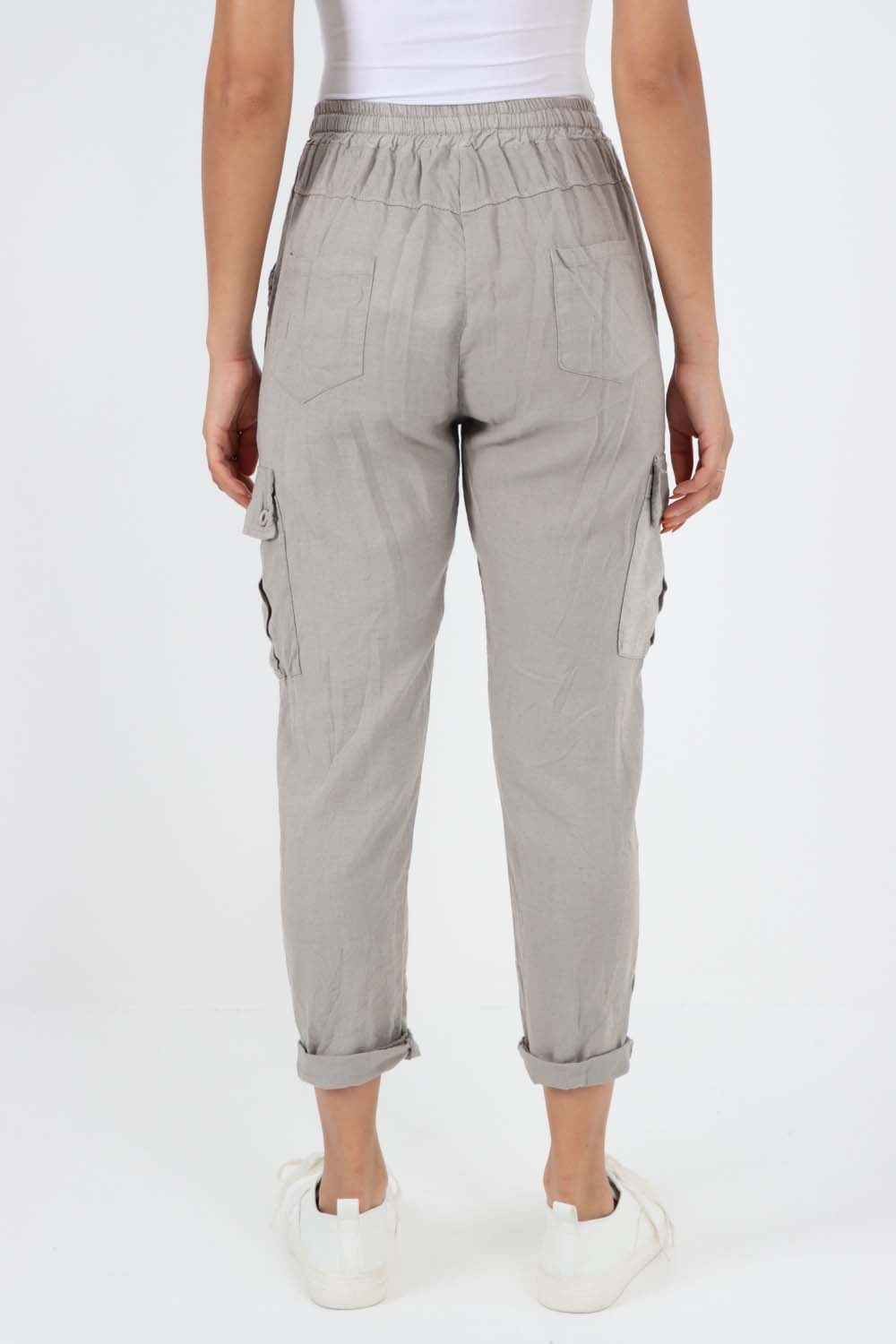 Italian Full Length Linen Cargo Pants