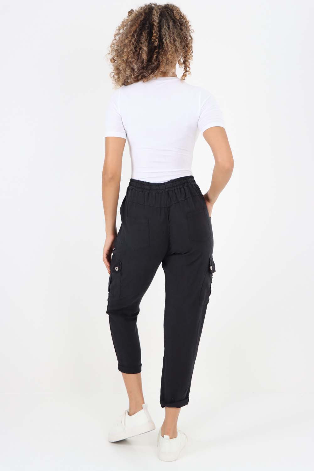 Italian Full Length Linen Cargo Pants