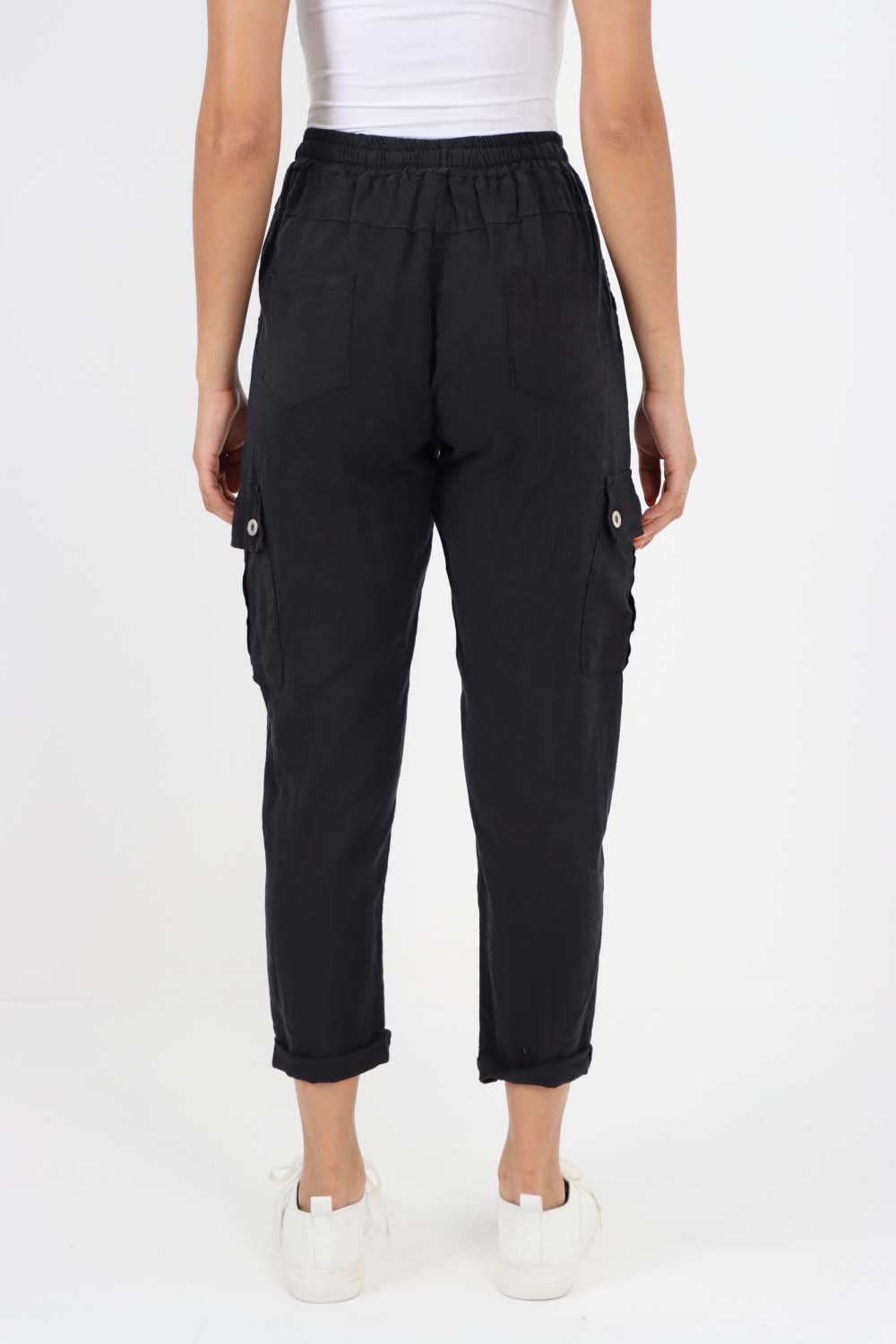 Italian Full Length Linen Cargo Pants