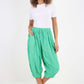 Italian Panelled 3/4 Length Linen Joggers