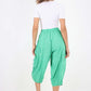 Italian Panelled 3/4 Length Linen Joggers