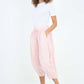 Italian Panelled 3/4 Length Linen Joggers