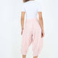 Italian Panelled 3/4 Length Linen Joggers