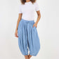 Italian Panelled 3/4 Length Linen Joggers