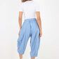 Italian Panelled 3/4 Length Linen Joggers
