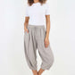 Italian Panelled 3/4 Length Linen Joggers