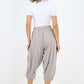 Italian Panelled 3/4 Length Linen Joggers