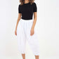 Italian Panelled 3/4 Length Linen Joggers