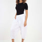Italian Panelled 3/4 Length Linen Joggers
