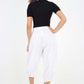 Italian Panelled 3/4 Length Linen Joggers
