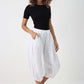 Italian Panelled 3/4 Length Linen Joggers