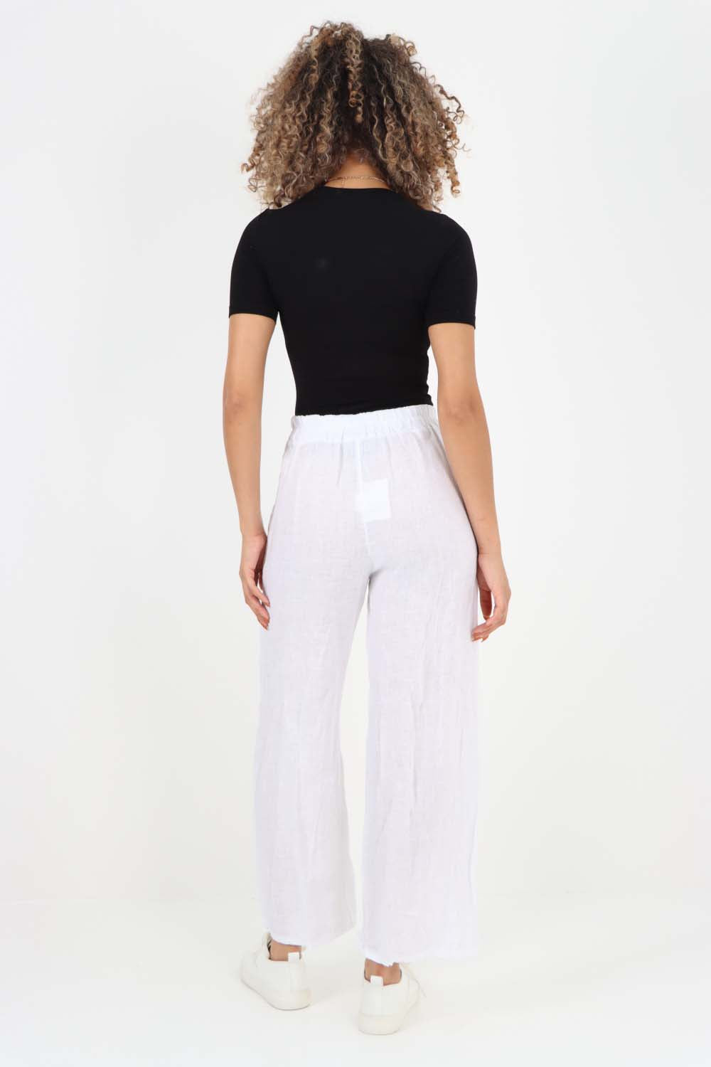 Italian Plain Linen Palazzo Trouser