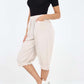 Italian Frill Hem 3/4 Linen Jogger