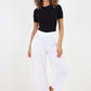 Italian Plain Layered 3/4 Linen Jogger