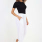 Italian Plain Layered 3/4 Linen Jogger