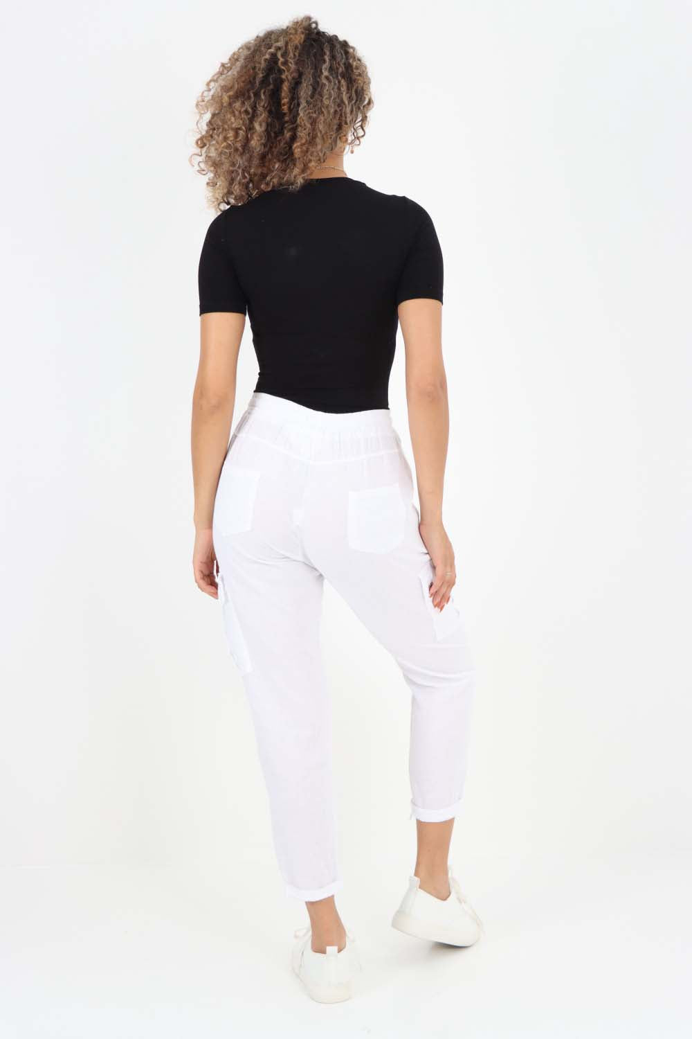 Italian Full Length Linen Cargo Pants