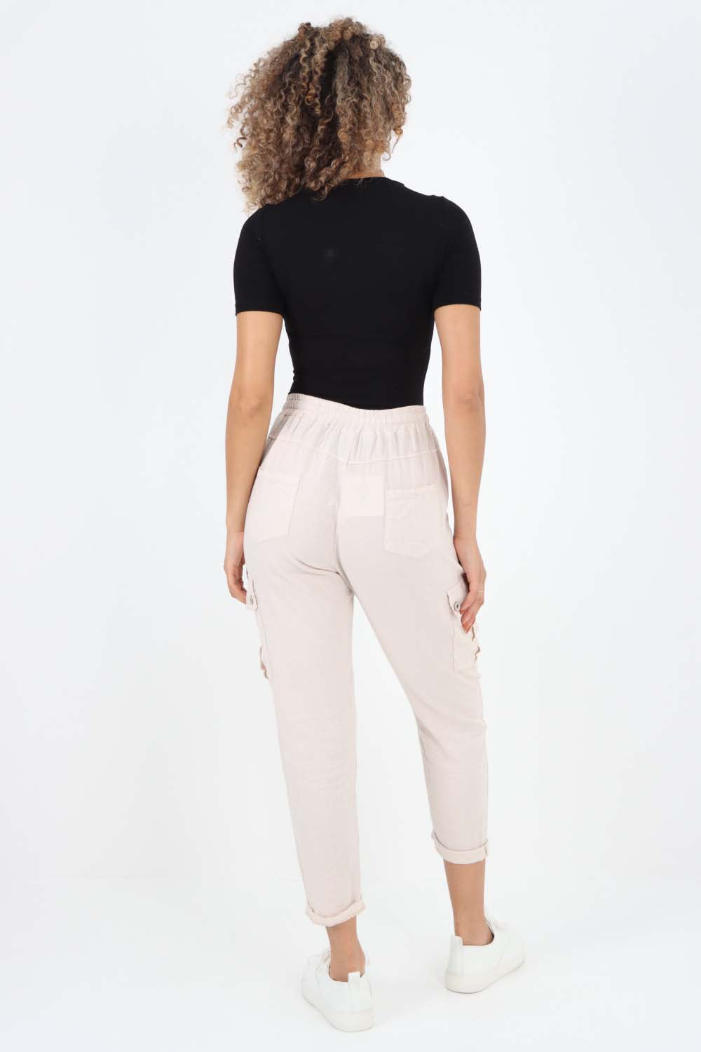 Italian Full Length Linen Cargo Pants