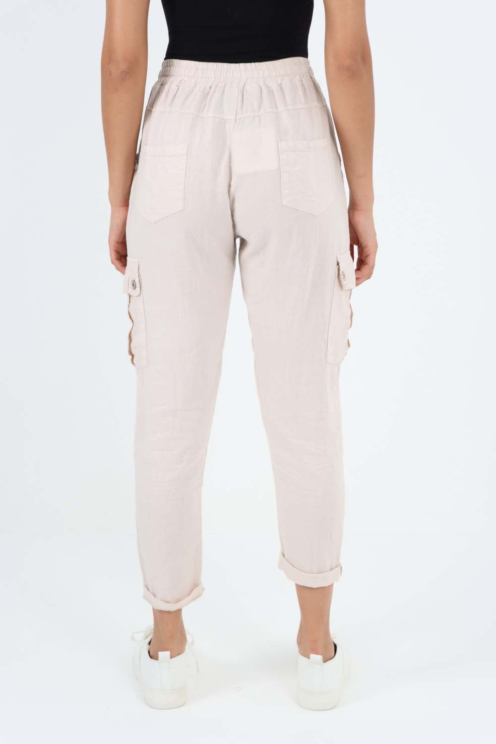 Italian Full Length Linen Cargo Pants