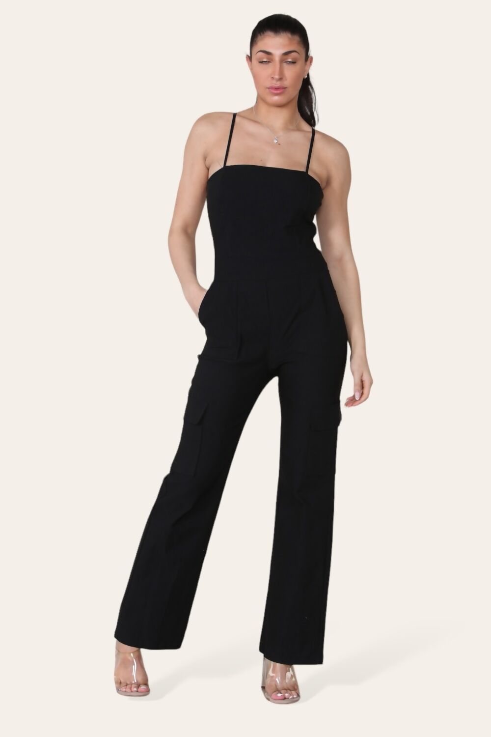 Cargo Jumpsuit With Pocket Detail