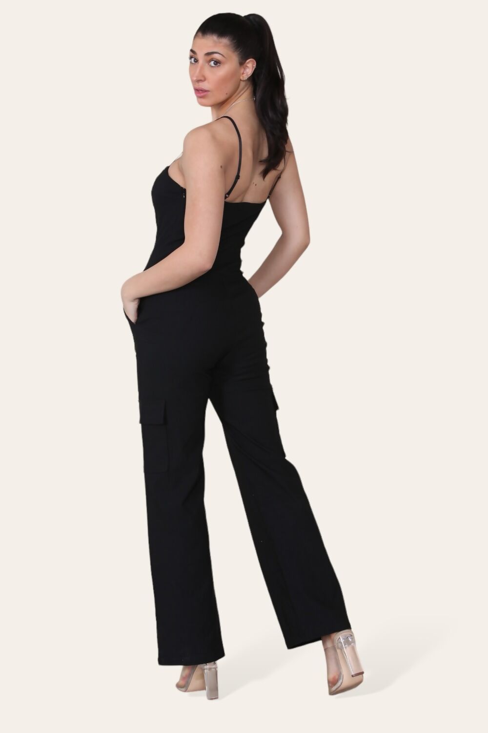 Cargo Jumpsuit With Pocket Detail