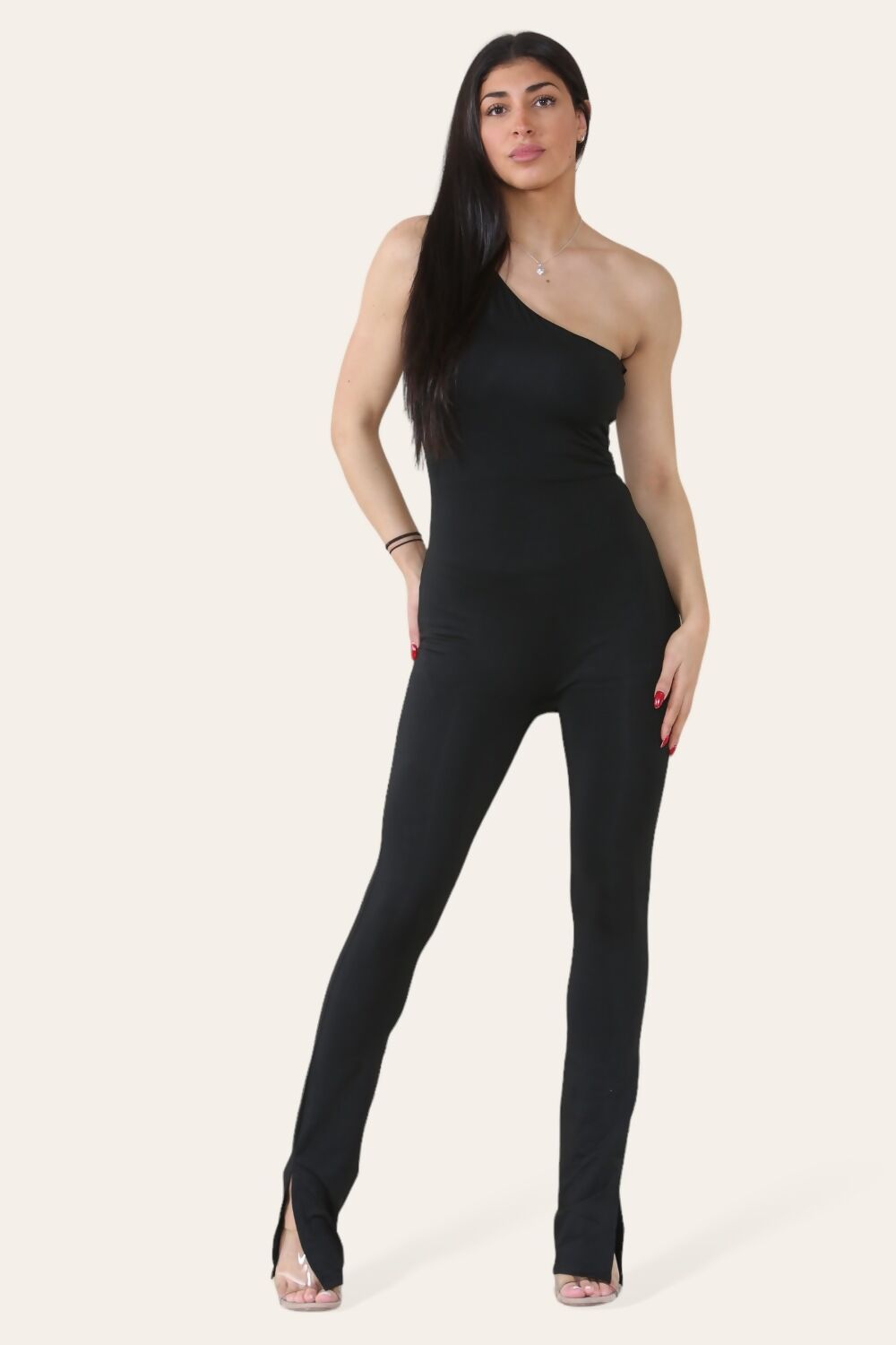 Single Strap Asymmetric Jumpsuit