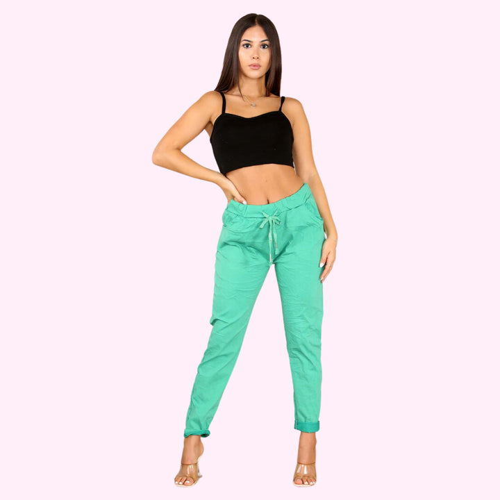 Italian Glitter Drawstring Waistband Magic Pants