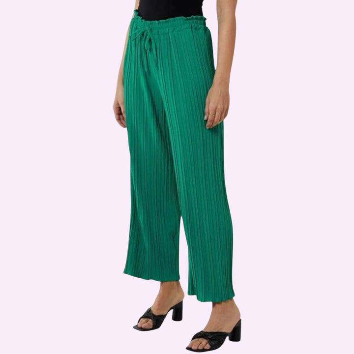 Wide Leg Pleated Trousers