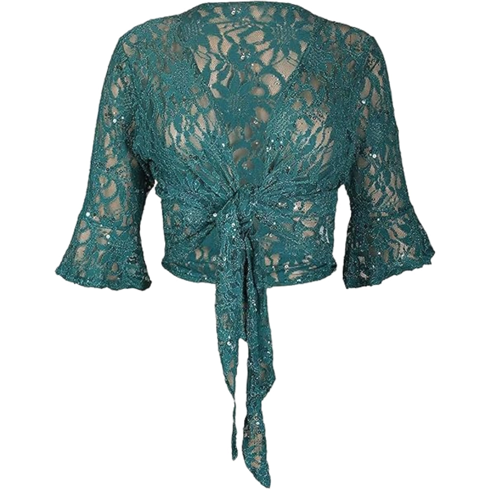 Floral Lace Sequin Shrug
