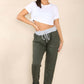 Italian Plain Drawstring Cotton Joggers