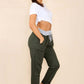 Italian Plain Drawstring Cotton Joggers