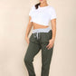Italian Plain Drawstring Cotton Joggers