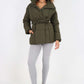 Italian Belted Hooded Jacket Coat