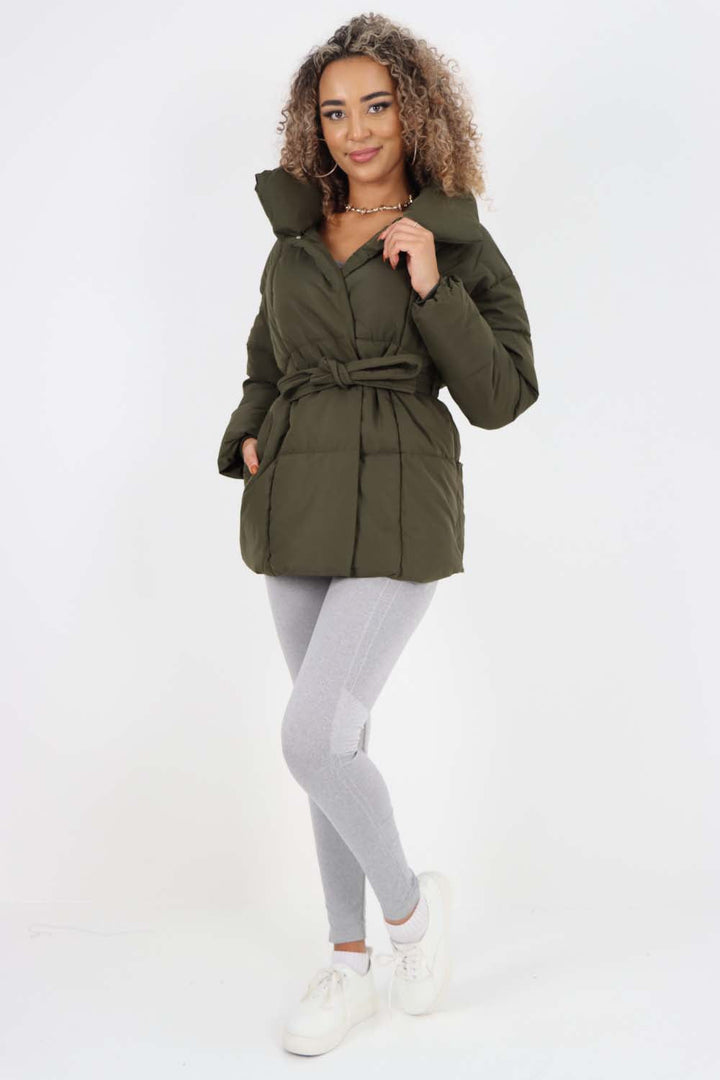 Italian Belted Hooded Jacket Coat