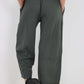 Italian Drawstring Hem Cotton Trousers With Side Pockets