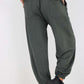 Italian Ruched Hem Cotton Trousers With Side Pockets