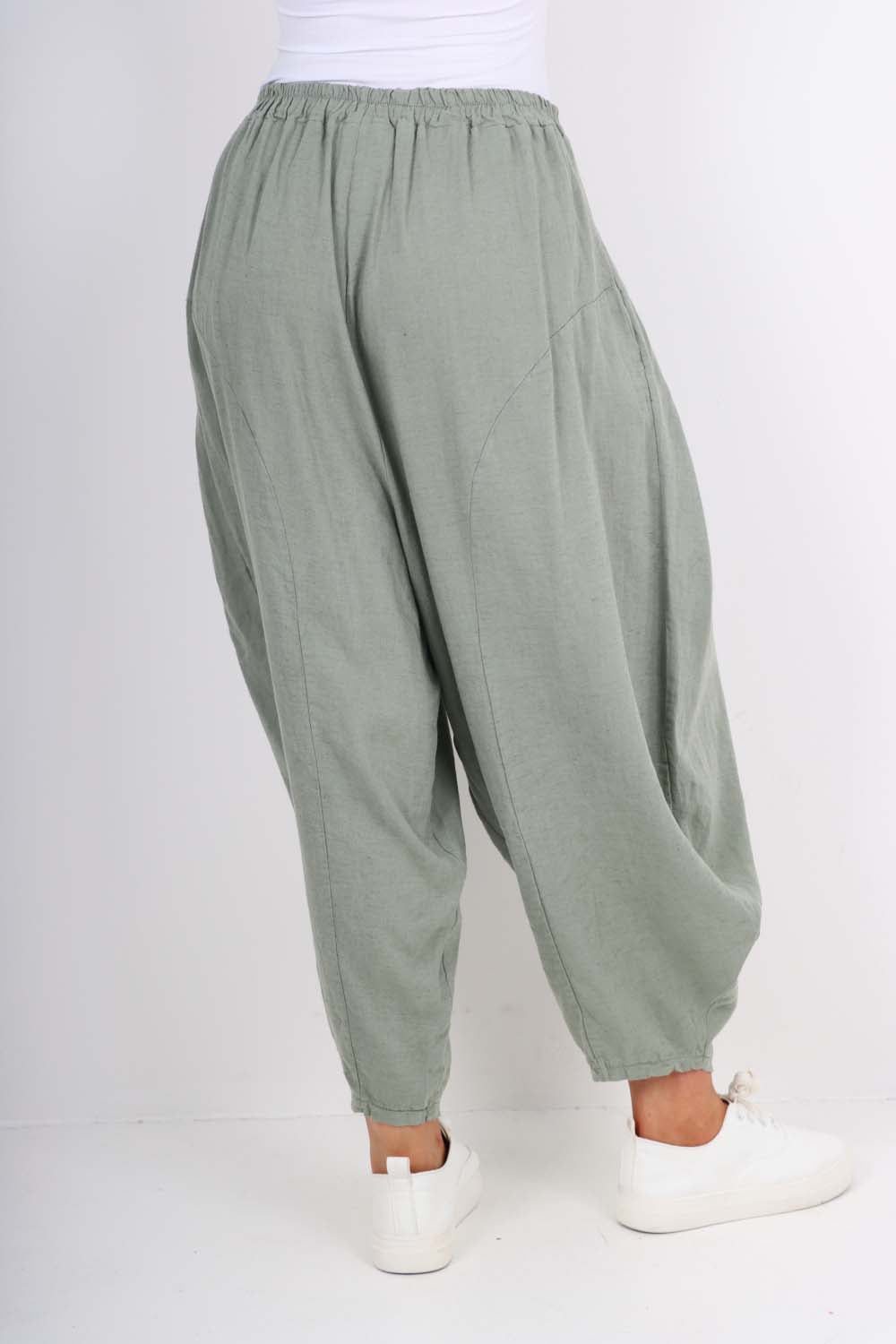 Italian Plain Linen Hareem Pants