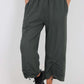 Italian Drawstring Hem Cotton Trousers With Side Pockets