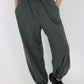 Italian Ruched Hem Cotton Trousers With Side Pockets