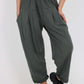 Italian Pleated Cotton Trousers With Side Pockets