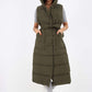 Italian Belted Hooded Long Gilet