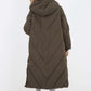 Italian Quilted Hooded Long Jacket Coat