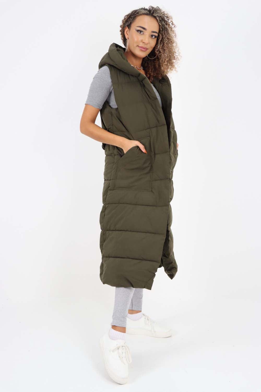 Italian Belted Hooded Long Gilet