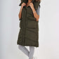 Italian Padded Pockets Hooded Long Gilet