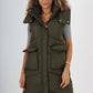 Italian Padded Pockets Hooded Long Gilet