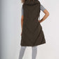 Italian Padded Pockets Hooded Zip up Long Gilet